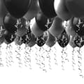 Miniatyrbild 1 av 5: Takballonger - Ballonger för Taket, Babyshower Nyår Silver Svart 1 Set