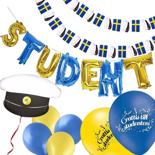 Studentpaket L - Ballonger & Girlanger till Student