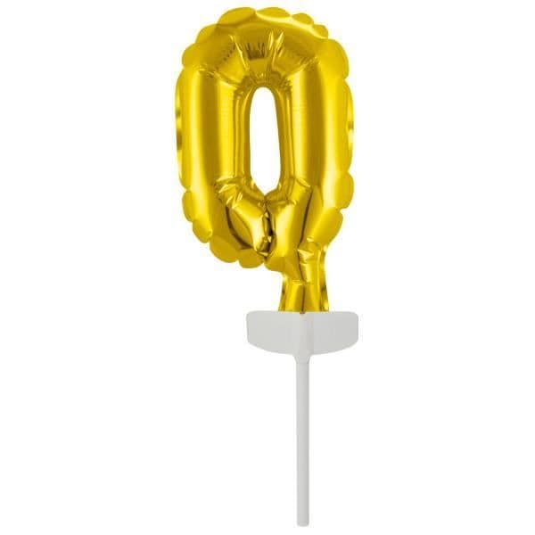 Ballong siffra - Amscan - Nummer 0 - 18,5 x 9 cm - Guld - Aluminium