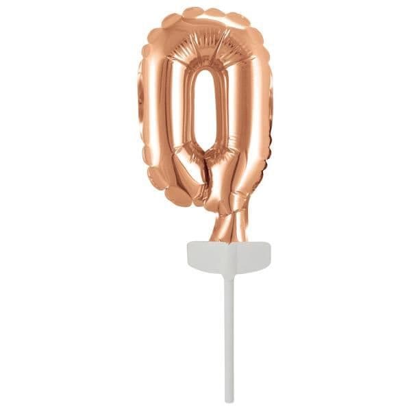 Ballongiff - Amscan - Nummer 0 - 18,5 x 9 cm - Guldrosé - Helium möjligt
