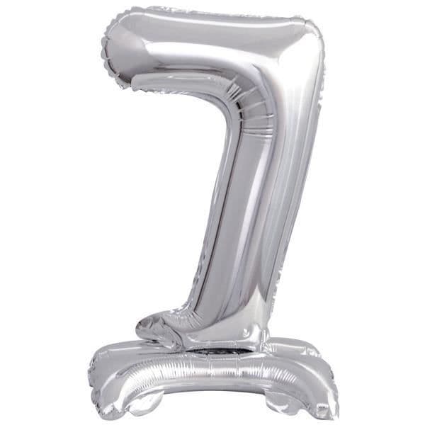 Amscan folieballong nummer 7 stående 38 cm silver