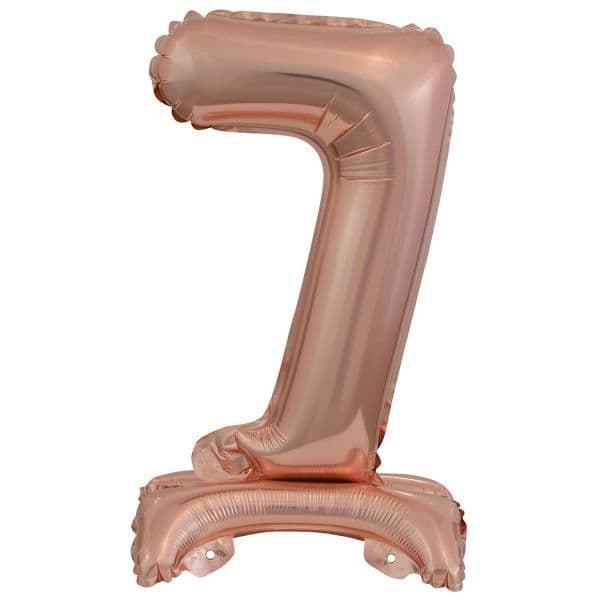 Ballong siffror - Amscan - Nummer 7 - 38 cm - Roséguld - Festdekoration
