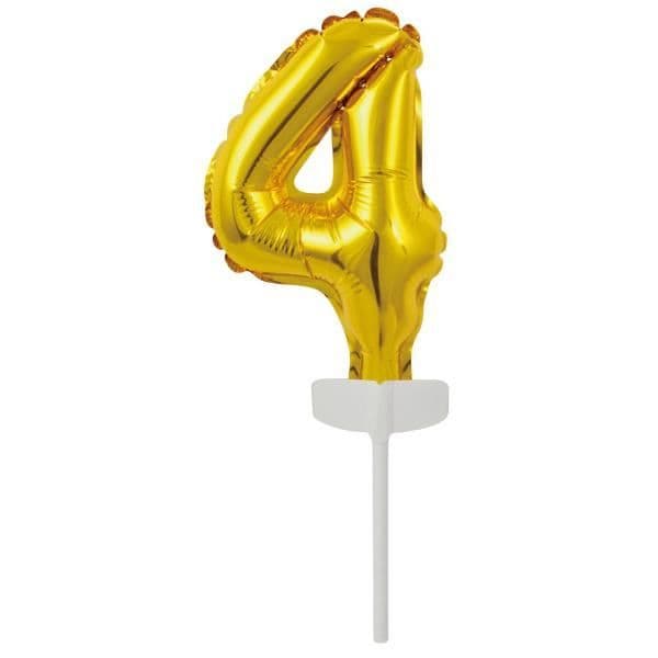 Ballongiff - Amscan - 4 - Aluminium - Guld - 18,5 x 9 cm