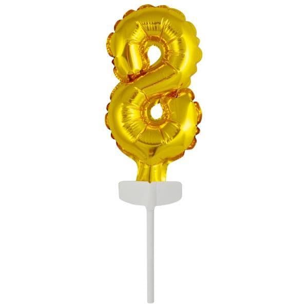 Ballong siffra - Amscan - 8 - Aluminium - 18,5 x 9 cm - Guld