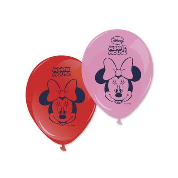 8 Tryckta Ballonger Minnie 28 cm - Flerfärgad