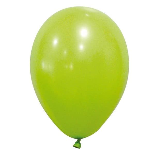 12 Ljusa gröna ballonger 28 cm