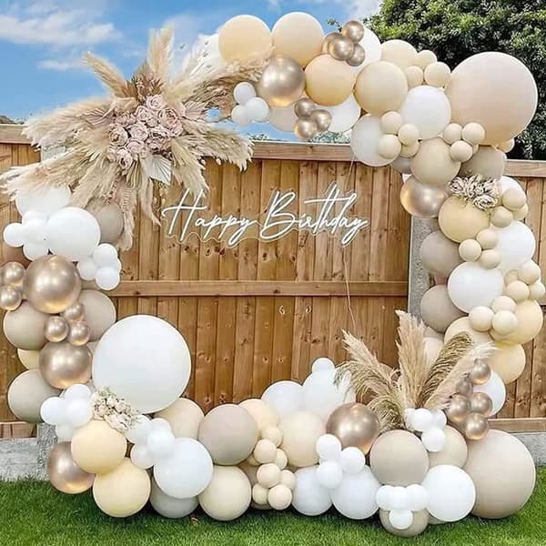 Ballonggirland - Ej specificerad - 120st - Beige, Aprikos, Guld - Latex - Festdekoration