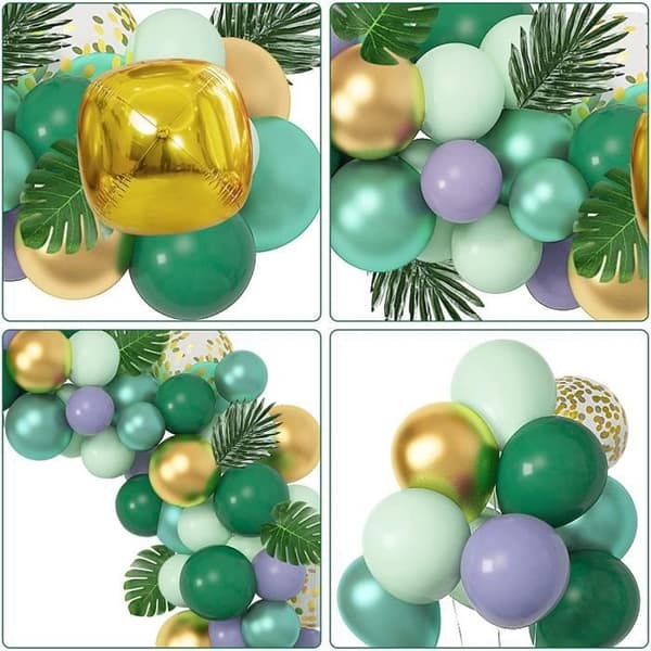 Ballongbåge - Ej specificerad - Olivgrön Guld - Latex - Festdekoration - Blandet