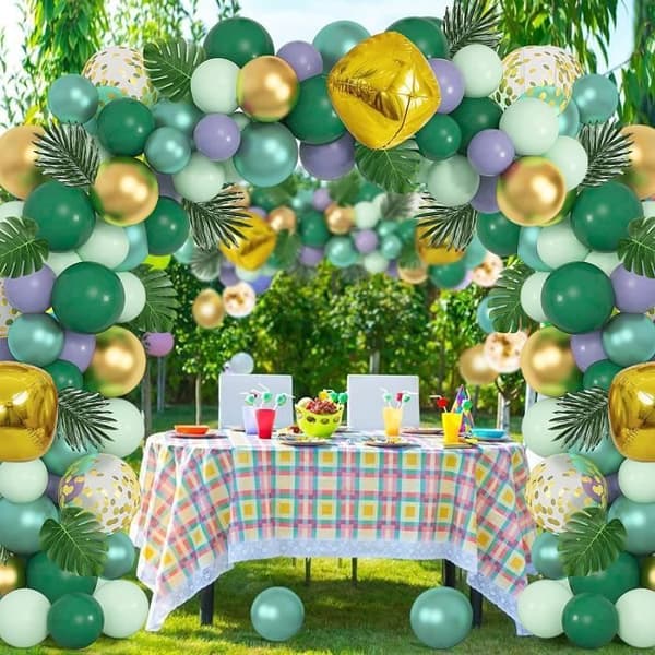 Ballongbåge - Ej specificerad - Olivgrön Guld - Latex - Festdekoration - Blandet