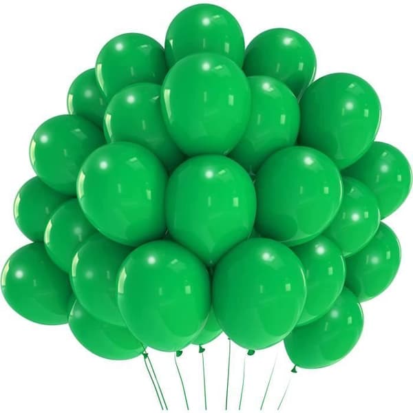Grön ballong 50 delar 10" 25 cm Baudruche ballong | Dekoration för födelsedag, dop, fest