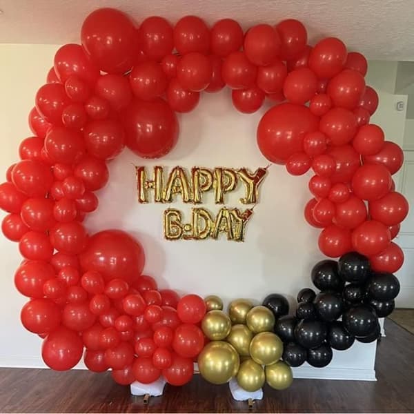 Röd ballong 50 delar - 10" 25 cm Baudruche ballong | Dekoration för födelsedag, dop, fest