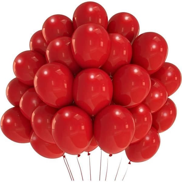 Röd ballong 50 delar - 10" 25 cm Baudruche ballong | Dekoration för födelsedag, dop, fest