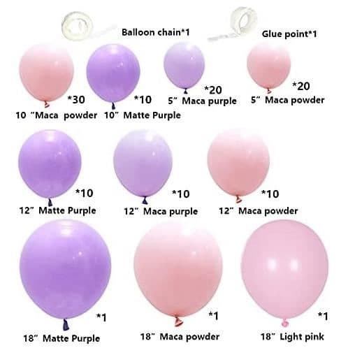 Rosa och lila ballongbåge 120 st ballonggirland födelsedagsbröllopsfest