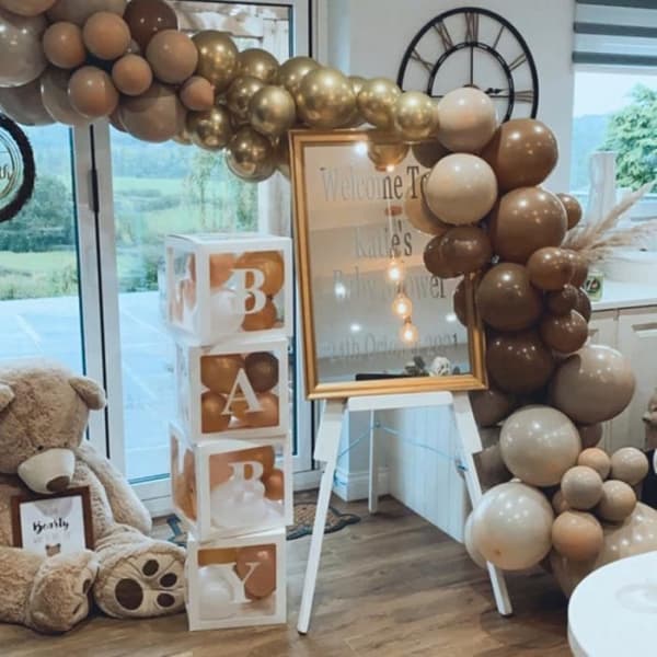 Ballongbågegirland - Shwor - 87 delar - Aprikos - Kaffe - Krom