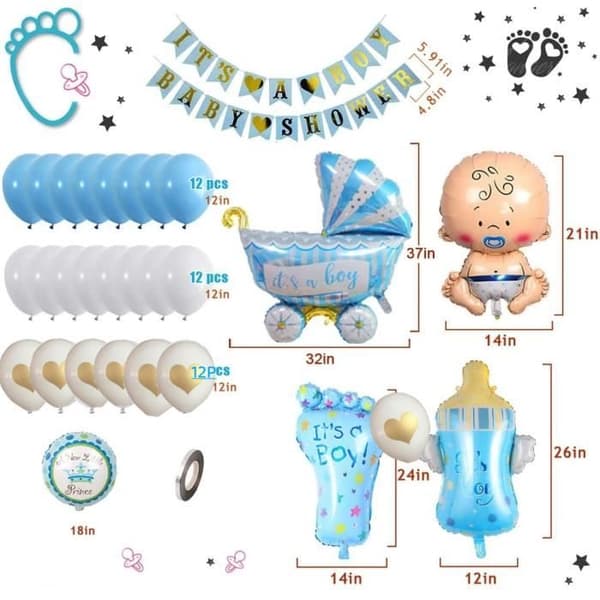 Baby shower Dop Dekoration Pojke Flicka Ballong Girlang Baby Födelsefest Dop Pojke Flicka Baby Födelse Ballong Arch