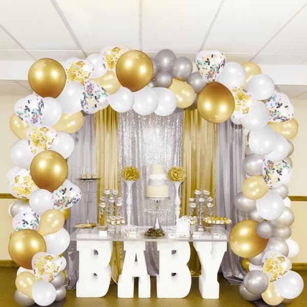Dekorativ ballonggirlangsats - Partykindom - Gul - Plast och latex - 5m och 10m