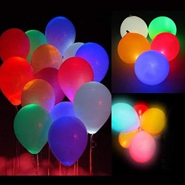 LED Light Up Ballonger Vit Perfekt för födelsedagsfest Kväll Bröllop Olika festivaler Dekoration 50 stycken