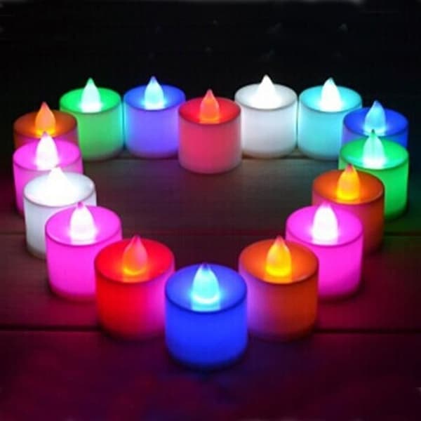 LED-ljus - Noname - Set med 24 - 7 färger - Realistisk Flameffekt - Säkert och ofarligt
