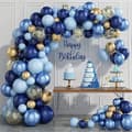 Miniatyrbild 3 av 4: 133 st mörkblå macaron latex ballongbågesats metallballongset Födelsedagsfestdekoration