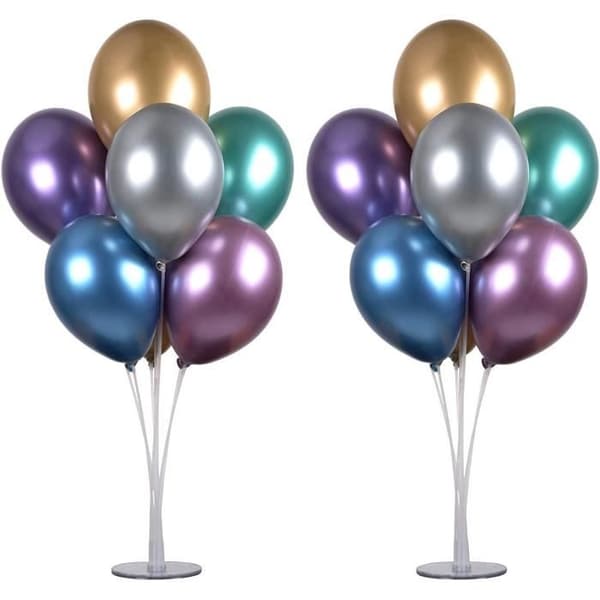 28" hög bordsskiva ballongställ för födelsedagsfestdekorationer och bröllopsdekorationer (2-pack)