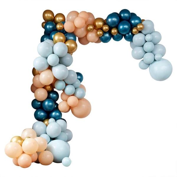 Ballongbåge - Teal & Blå krom - Ginger Ray