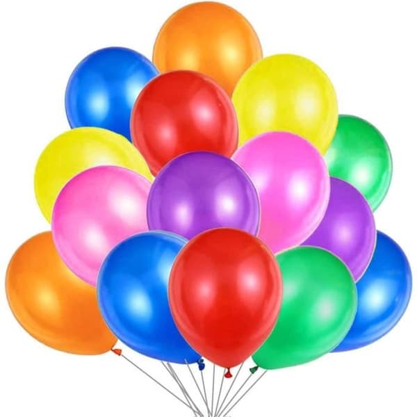 100 färgglada ballonger 10" färgglada ballonger för födelsedagsfest 100 % naturlig latex Perfekt för födelsedagar, bröllop och födelsedagar
