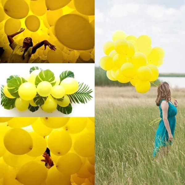 100 gula ballonger för födelsedagsfest 10" premiumkvalitet 100 % NATURLIG LATEX Perfekta dekorationer för födelsedagar,