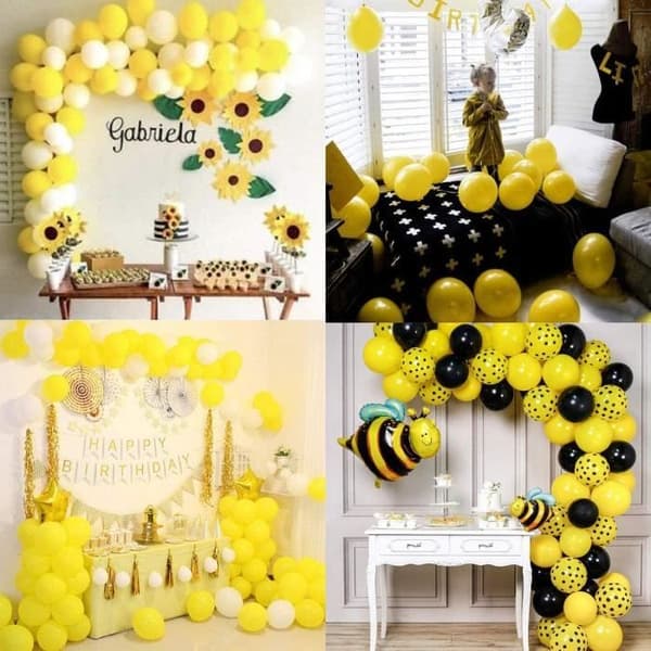 100 gula ballonger för födelsedagsfest 10" premiumkvalitet 100 % NATURLIG LATEX Perfekta dekorationer för födelsedagar,