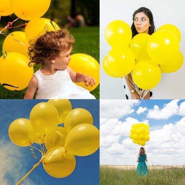 100 gula ballonger för födelsedagsfest 10" premiumkvalitet 100 % NATURLIG LATEX Perfekta dekorationer för födelsedagar,