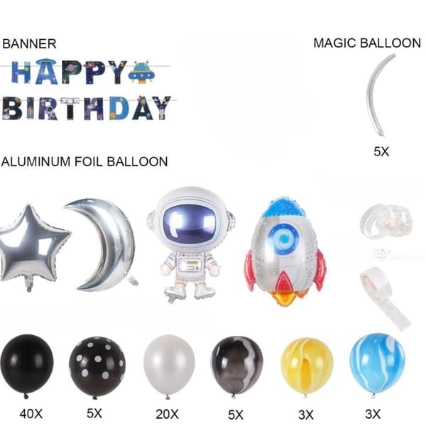 Ballongbåge Rymdtema / Space Theme Balloon Arch