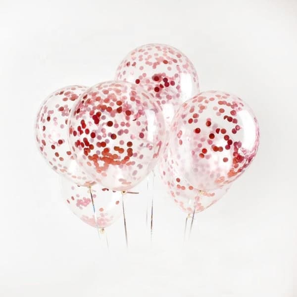Ballongbåge Rosaguld | 77 st Rosa, Guld Konfetti &amp; Vit Latex Ballonger