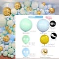 Miniatyrbild 2 av 2: Stor Ballongbåge Mintgrön & Blå | 124 st med 7st Guld 4D stor Ballonger