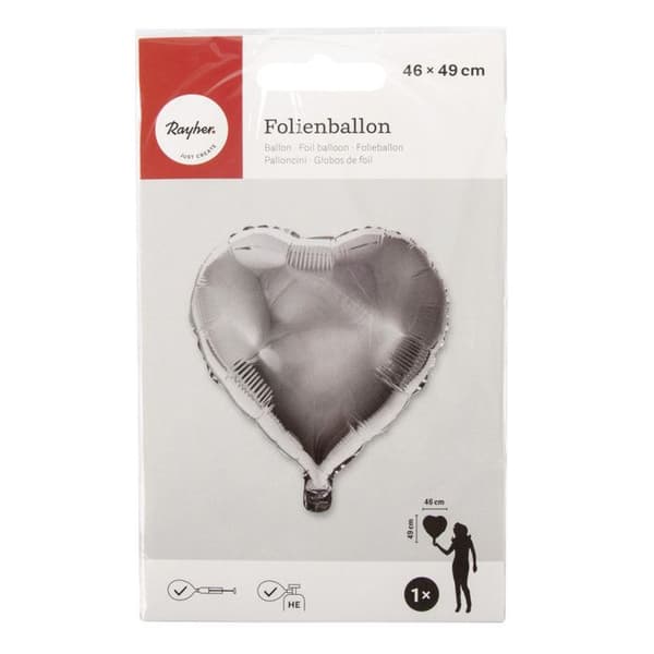 Aluminiumballong Hjärtformad Silver
