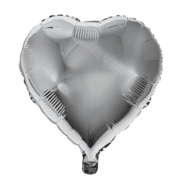 Aluminiumballong Hjärtformad Silver