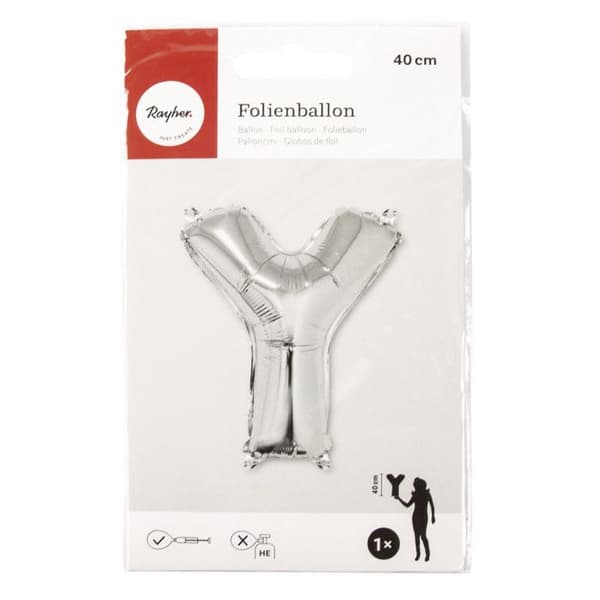Aluminiumballong Bokstav Y Silver 40cm