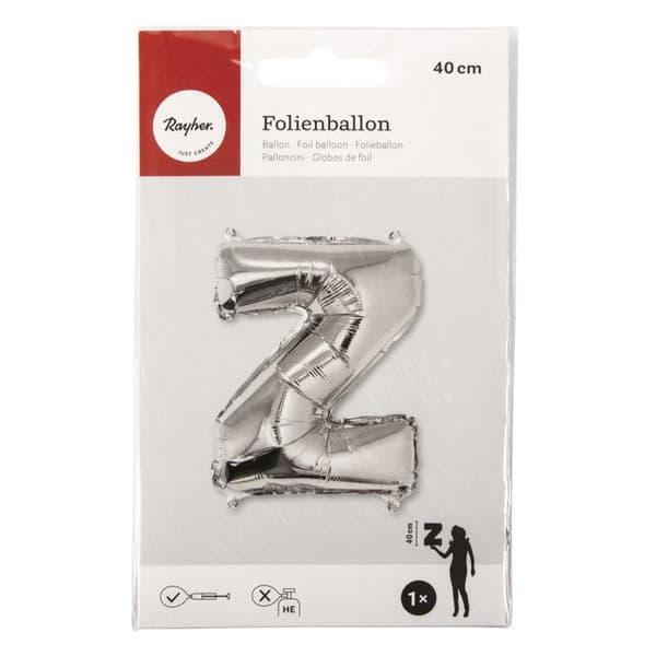 Aluminiumballong Bokstav Z Silver 40cm