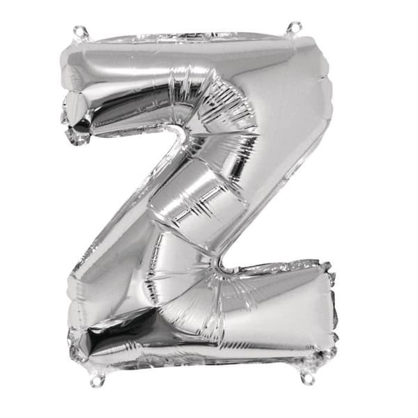 Aluminiumballong Bokstav Z Silver 40cm
