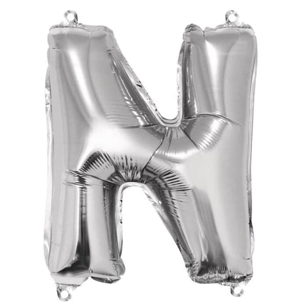 Bokstavsballong - sct.-LS - Silver - 40cm - Grå - Vuxen - Blandad