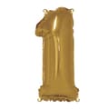 Miniatyrbild 1 av 2: Aluminiumballong Siffra 1 Guld 40cm