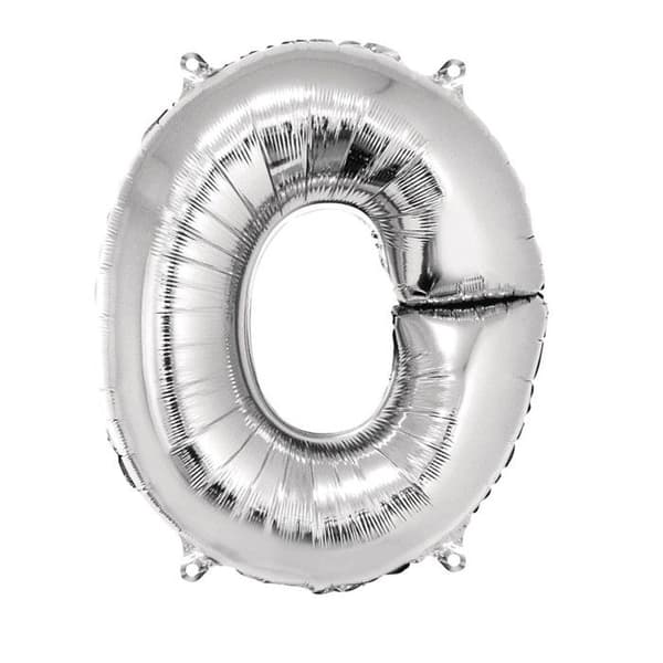 Bokstavsballong - sct.-LS - Silver - 40cm - Grå - Vuxen - Blandad