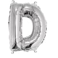 Miniatyrbild 1 av 2: Aluminiumballong Bokstav D Silver 40cm