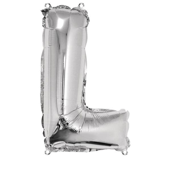 Bokstavsballong - sct.-LS - Silver - 40cm - Grå - Vuxen - Blandad