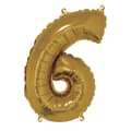 Miniatyrbild 1 av 2: Aluminiumballong Siffra 6 Guld 40cm