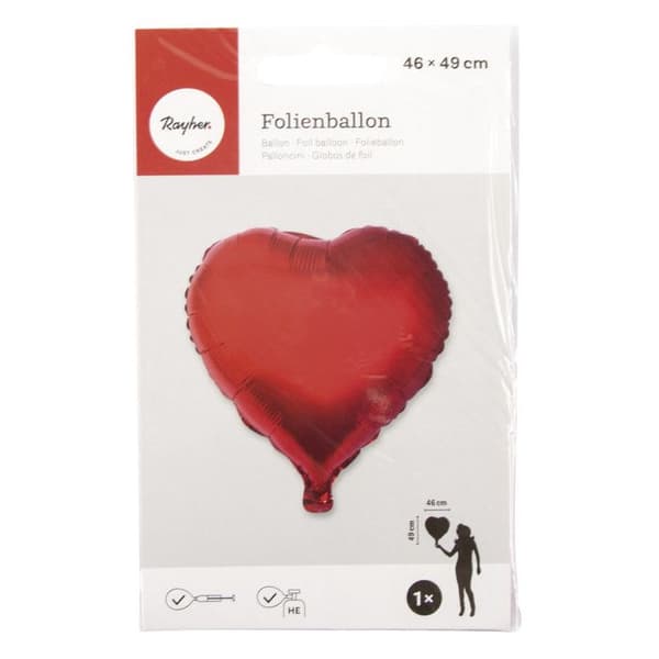 Ballong i aluminium Röd Hjärta