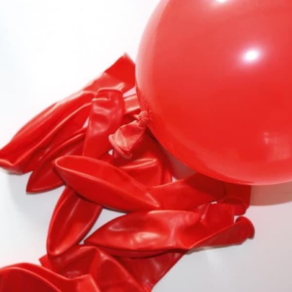 Ballonger av latex - Kreativ frö - Röd - 10 stycken - Uppblåsning med luft eller helium - 100% latex