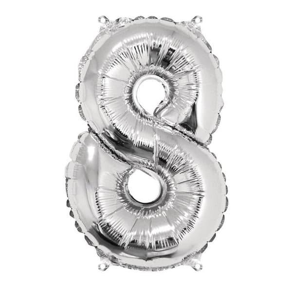 Ballong Siffra - sct.-LS - Silver - 40cm - Födelsedagsdekoration - Blanda