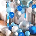 Miniatyrbild 4 av 4: Blåvita ballonger - ZGEER - 62 bitar 12 tum för födelsedagsdekorationer, pojkdop, jul, bröllop