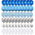 Miniatyrbild 2 av 4: Blåvita ballonger - ZGEER - 62 bitar 12 tum för födelsedagsdekorationer, pojkdop, jul, bröllop