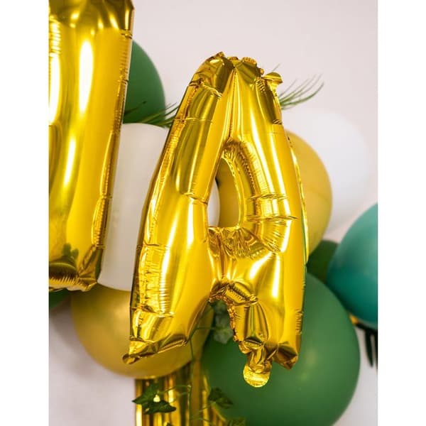 Bokstav V ballong - Guld - Beständig - Rumsdekoration - Lätt att blåsa upp