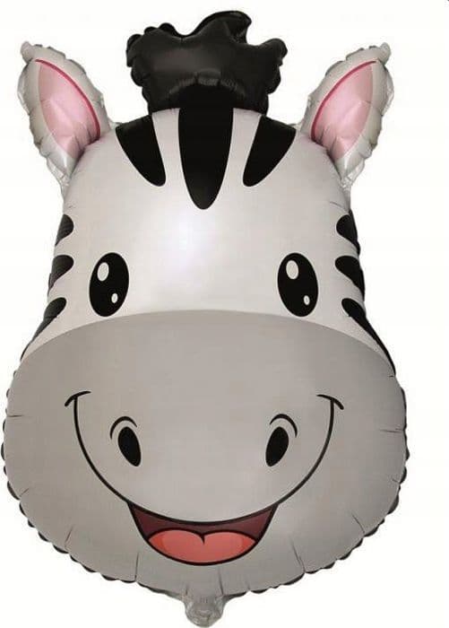 Dekorativ ballong - pump för ballong Godan - B901875 - Folieballong 24FX - Zebra (huvud), förpackad